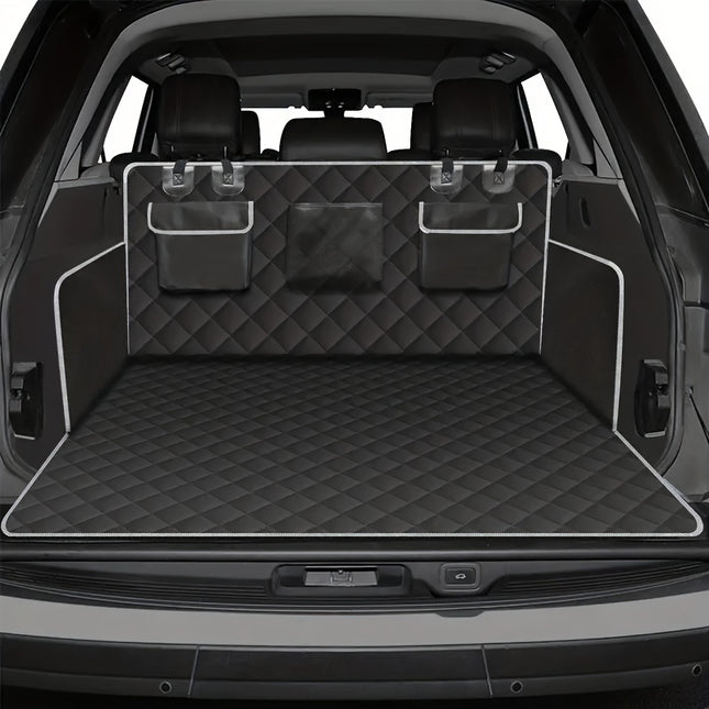 Waterproof Polyester Cargo Liner for Pets - Travel-Friendly Car Trunk Mat with Non-Slip Backing and Side Flaps for Dogs - Durable Vehicle Pet Nest Pad for SUVs and Cars