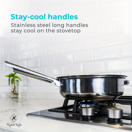 12-Piece Stainless Steel Pots and Pans Set  Heavy-Duty, Food-Grade, Multipurpose Stockpot