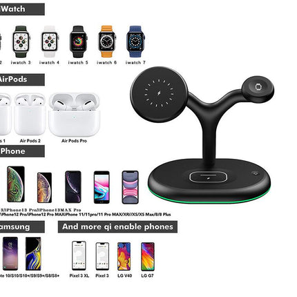 Magnetic Three-in-one Wireless Charger 15W Fast Charge Vertical Desktop Phone Wireless Charging Stand