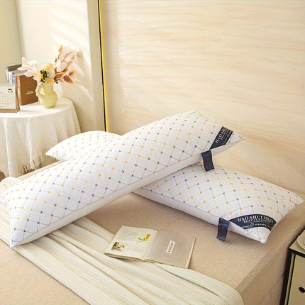 1pc Premium Soft Extra-Long Pillow Insert, White Embroidered Body Pillow, Bedroom Bedding Comfort Sleep Body