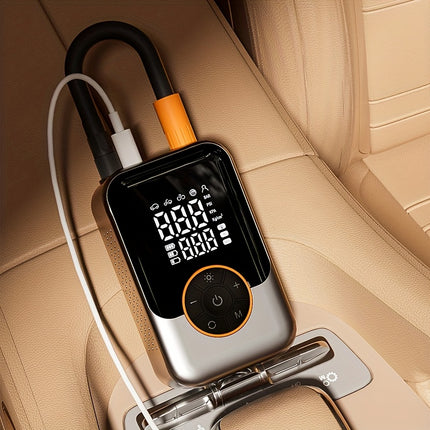 Portable Wireless Air Compressor Tire Inflator- with Digital Pressure Gauge, Emergency LED Light