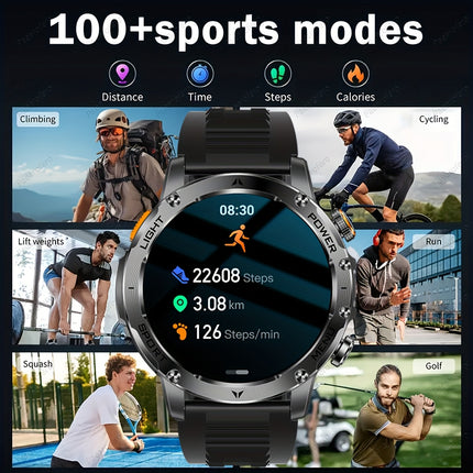 Smartwatch with a 1000Mah Large Battery, LED Flashlight, Wireless Calling, Voice Assistant, Multifunction