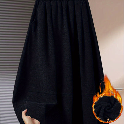 Warm Brushed High Gram Weight Loose Casual Versatile Skirt Long Skirt