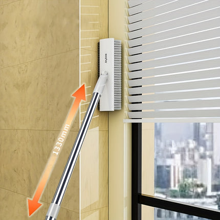 Cleaning Brush with 180° Swivel Head & V-Shaped Bristles Heavy-Duty Long Handle Grout Suitable for Bathroom, Kitchen,