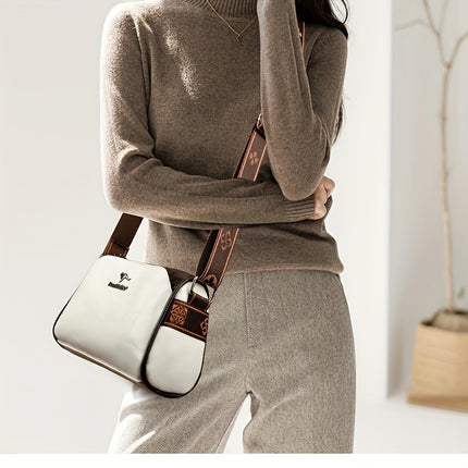 Women'S Crossbody Bag, Solid Color Pillow-Shaped Shoulder Bag with Adjustable Strap