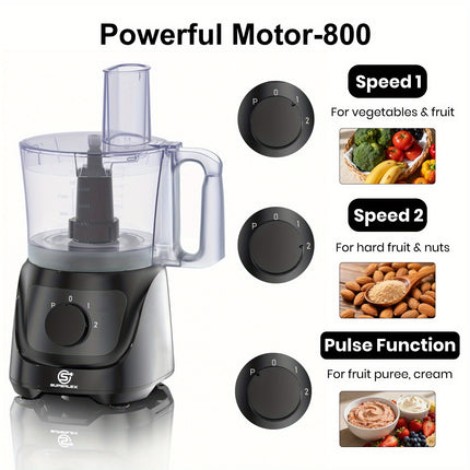 Multifunctional Food Processor with 6 Attachments  Heavy-Duty 2L Large Capacity Kitchen Machine