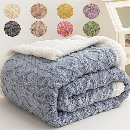 Rabbit Fur Throw Blanket - Plush Soft All-Season Couch & Bedspread, Single/Double Size,