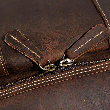 Men's Retro Crazy Horse Leather Backpack Casual