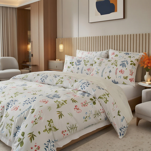 New Stylish Floral Bedding Set 135X200 Comfortable Duvet Cover Set by Luofanfei