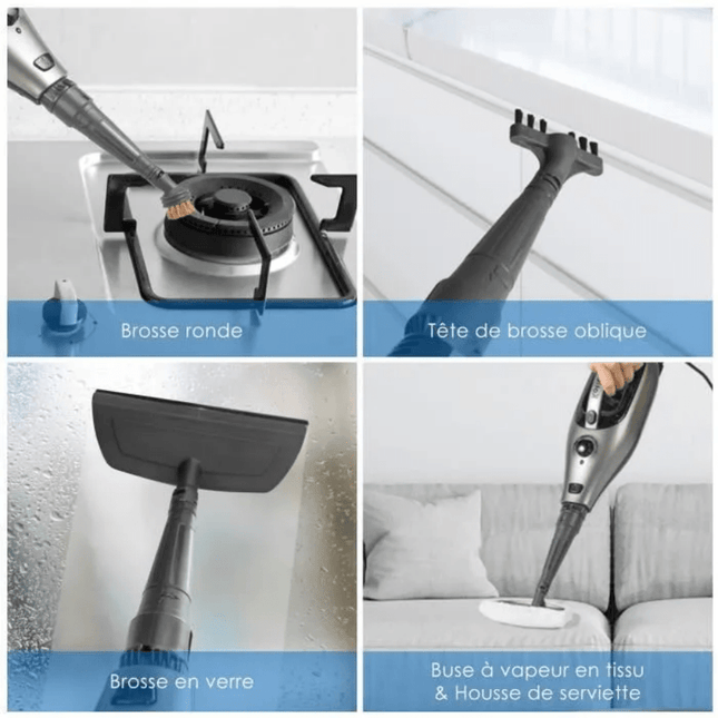 KotiCidsin Steam Mop, 13 in 1 Handheld Steam Cleaner, 99.9 Bacteria Killed without Chemicals