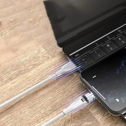Three In One Data Cable 540 Degree Rotation Spherical Magnetic Charging