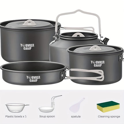 Camping Cookware] 12pcs Lightweight Non-Stick Camping Cookware Set - Aluminum
