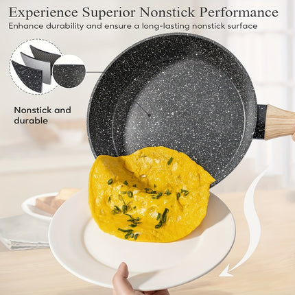 12 POTS and pans Set, Non-stick Cookware Set, Induction Cookware Non-stick Granite Cooking Set