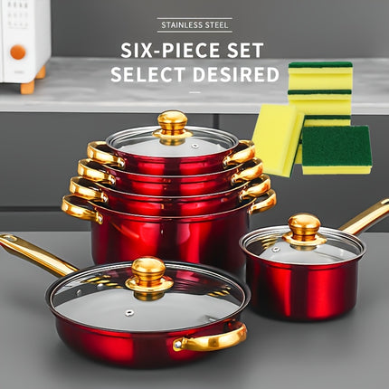 16pcs Stainless Steel Pots And Pans Set, Kitchen Cooking