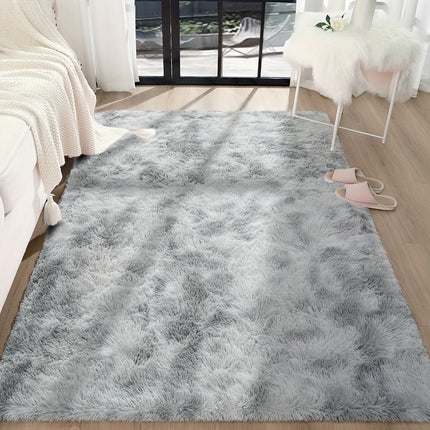 1pc Soft & Fluffy Light Gray Shaggy Artificial Wool Area Mat - Durable Polyester