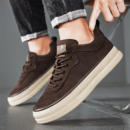 Men'S Fashion Solid Color Low-Top Sneakers, Comfortable