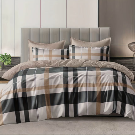 3pcs Geometric Pattern Quilted Bedding Set, Warm and Comfortable, All-Season Use