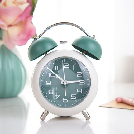 Strong Wake-up Alarm Clock Minimalist Creative Metal Night Light Bedroom