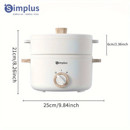 Simplus 1pc Multifunctional Large-Capacity Electric Cooker, Steaming And Boiling, Stainless Steel Steamer,