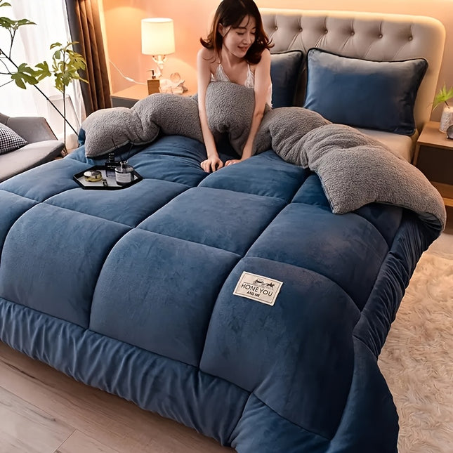 1pc Luxury Thickened Winter Quilt - Soft Light -Friendly Bedding with Quilted Stitching