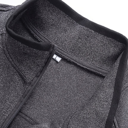 Sports Suit Men's Spring Casual Sports Wear Long Sleeve Open Chest Stand Collar Middle Aged Dad Autumn Coat