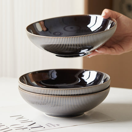 4-Piece Set, Premium Ceramic Dishware, Salad Bowl, Fruit Bowl, Stackable Design, Lightweight Luxury,