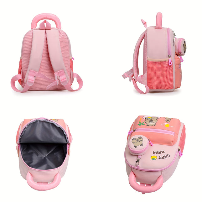 Kindergarten Capybara Cartoon Beach Backpack