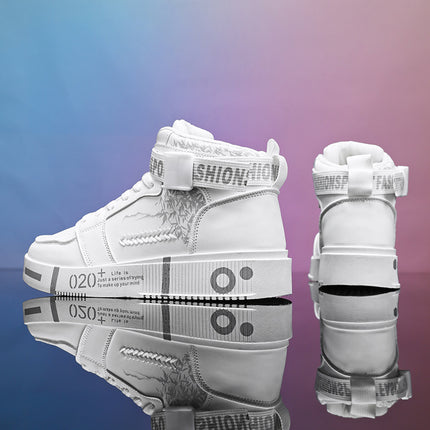 1 Pair of Men's Casual Sneakers, All-season High-top Skate Shoes for Students, YouthHoliday Gifts