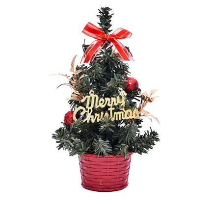 PVC Mini Christmas Tree LED Lights Decoration Desktop Ornaments