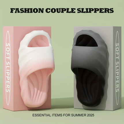 2 pcs set Men'S/Women'S Home Shoes, Indoor Slippers Suitable for Outdoor Use, Thick-Soled Comfortable