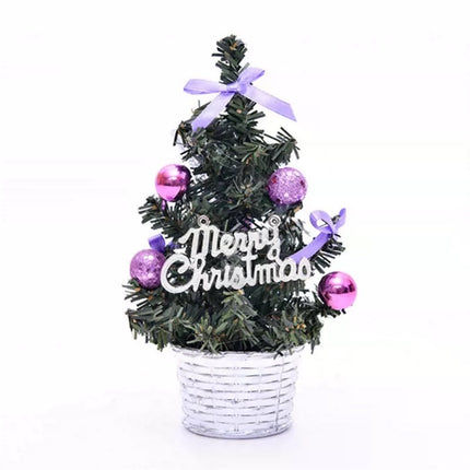 PVC Mini Christmas Tree LED Lights Decoration Desktop Ornaments