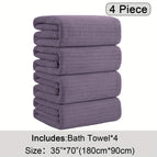 Purple / 4 Piece Bath Towel