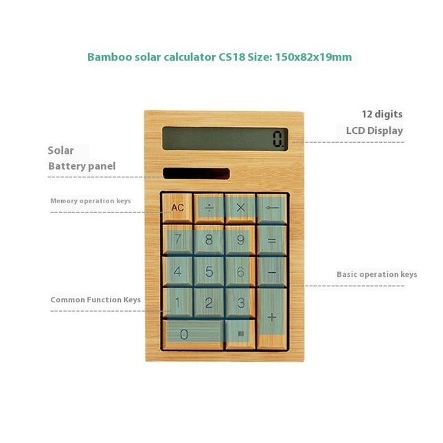 Solar Bamboo Calculator Office Environmental Protection