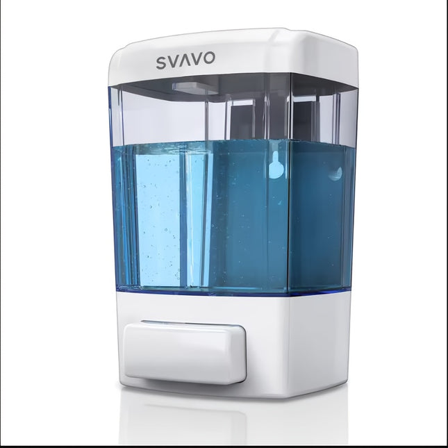 SVAVO 700ml Large Capacity Wall-Mounted Soap Dispenser - Heavy-Duty PVC-Free Plastic Push