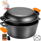 5.1Qt Cast Iron Pot & 1.9Qt Lid