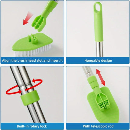 Cleaning Brush with Long Extendable Handle, Lightweight Detachable Shower Scrubber for Cleaning