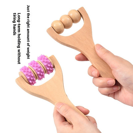 Portable Roller Foot Meridian Massage Wooden