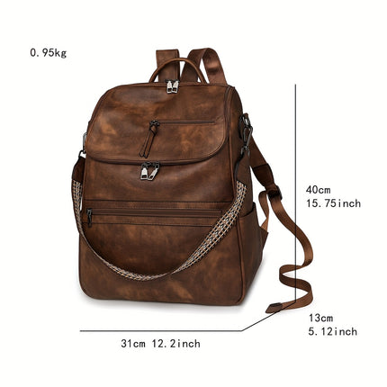 Vintage Backpack Suitable for University Students & Travel - Large Capacity Retro Bag with Oil