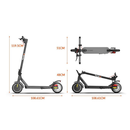 5-Wheel Foldable Adult Electric Scooter - Max Power 700W - 8.5" - 25km/h - 1-Year Warranty - 32-35km Range - 36V 7.5AH
