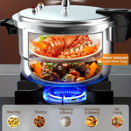 22cm Aluminum Steamer Pot with Steam Basket - Perfect for Soups, Stews & More