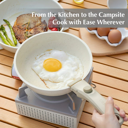 17pcs Cookware Set With Detachable Handle, Nonstick Pots And Pans Set With Removable Handle,