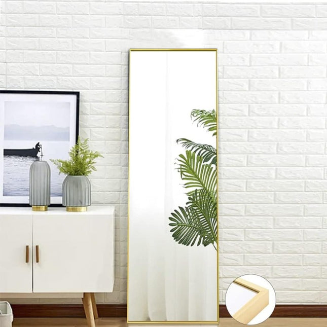Mirror, 150 x 40 cm, Rectangular, Cosmetic, with Golden Aluminum Alloy Frame,