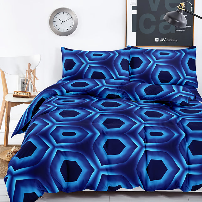 3pcs(2 Pillowcases + 1 Comforter Set) Polyester Kit Bedroom Double Bed/Single Bed/Bedroom/Bonafit/Duvet