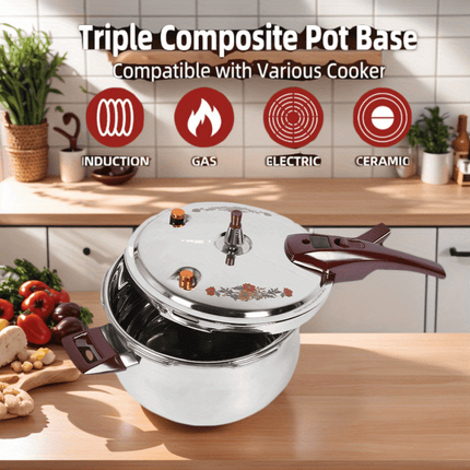 Exquisite Print Anti-Scratch Durable Stainless Steel Multi-Capacity Cooking Pot