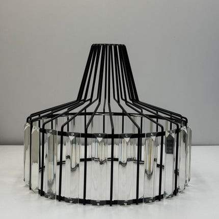 Modern Large Crystal & Metal Chandelier - Large Statement Light Fixture with Crystal and Metal Frame,