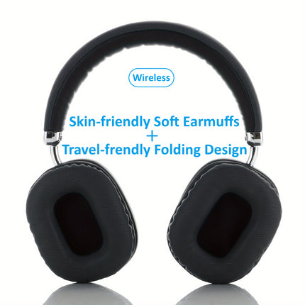High-Quality Wireless Headphones, Lightweight Foldable Design with Built-