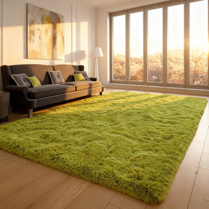 8x10 Plush Shag Rug Fire-Resistant Thick Pile Carpet Suitable for Bedroom & Living Room,