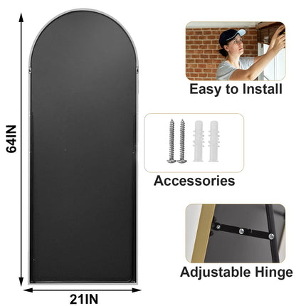 Floor Mirror- Aluminum Alloy Frame Full Body Mirror for Bathroom Living Room Bedroom and Entryway