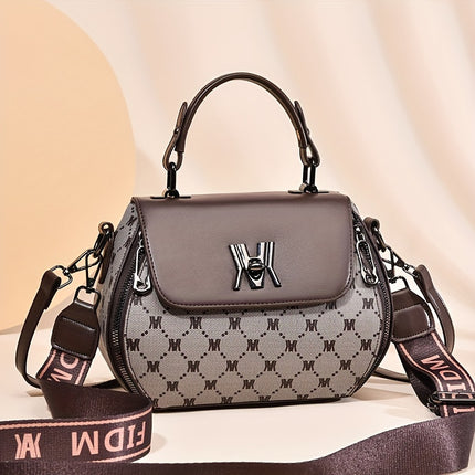 Classic Colorblock Shoulder Handbag - Satchel Bag Synthetic with Feature - Adjustable Strap