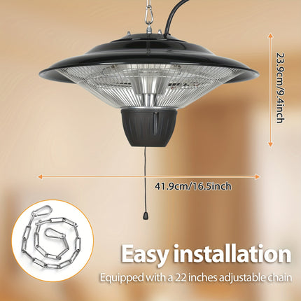 Outdoor Heaters For Patio, 1500W Infrared Electric Patio Heater For Ceiling/Garage Use,